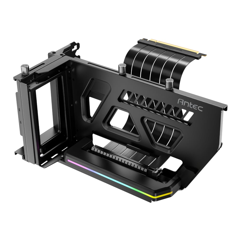 Antec SHIFT ARGB Vertical GPU Bracket with PCIe 4.0 Riser Cable - Black-0